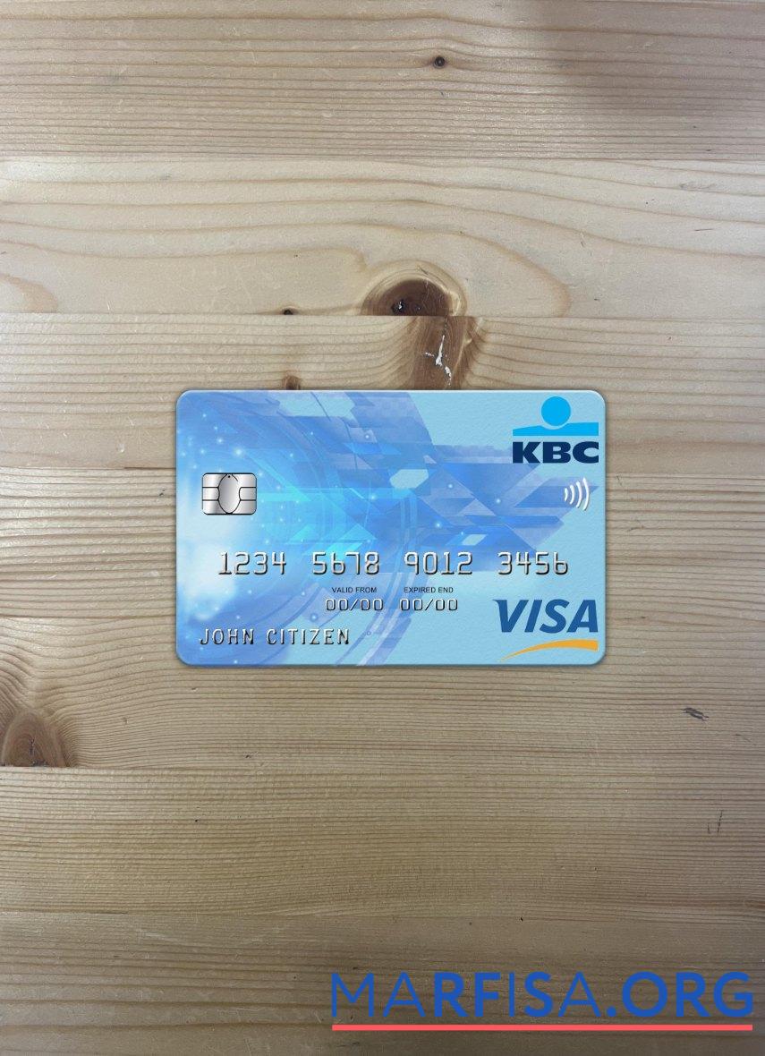 Downloadable Belgium KBC bank visa card photolook front real example